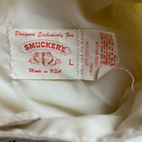 1970s Pastel Butter Yellow Zip Up Mens Workwear short Jacket / Large - Picture 4 of 4